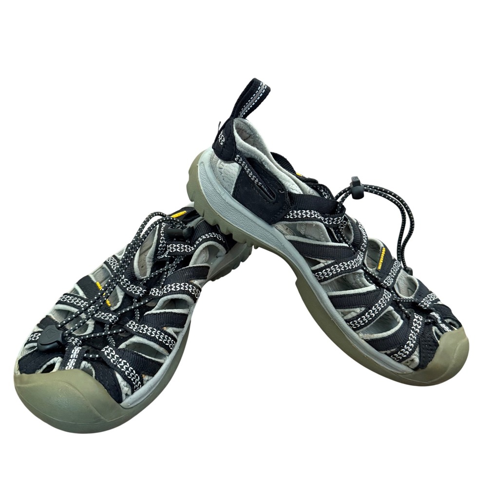 KEEN Whisper Womens Black Steel Grey Water Sandals Hiking Shoes 1008448 Size 6.5